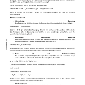 Unterrichtsreihe: Bewegungen und ihre Beschreibung in der Physik