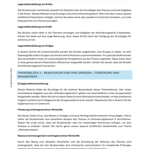 Lagerstättenbildung und Förderung nichtregenerativer Rohstoffe - Unterrichtsreihe SEK II