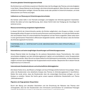 Globale Entwicklungsdisparitäten und Verflechtungen - Unterrichtsreihe