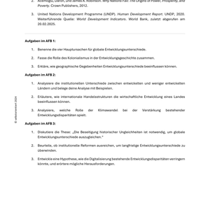 Globale Entwicklungsdisparitäten und Verflechtungen - Unterrichtsreihe