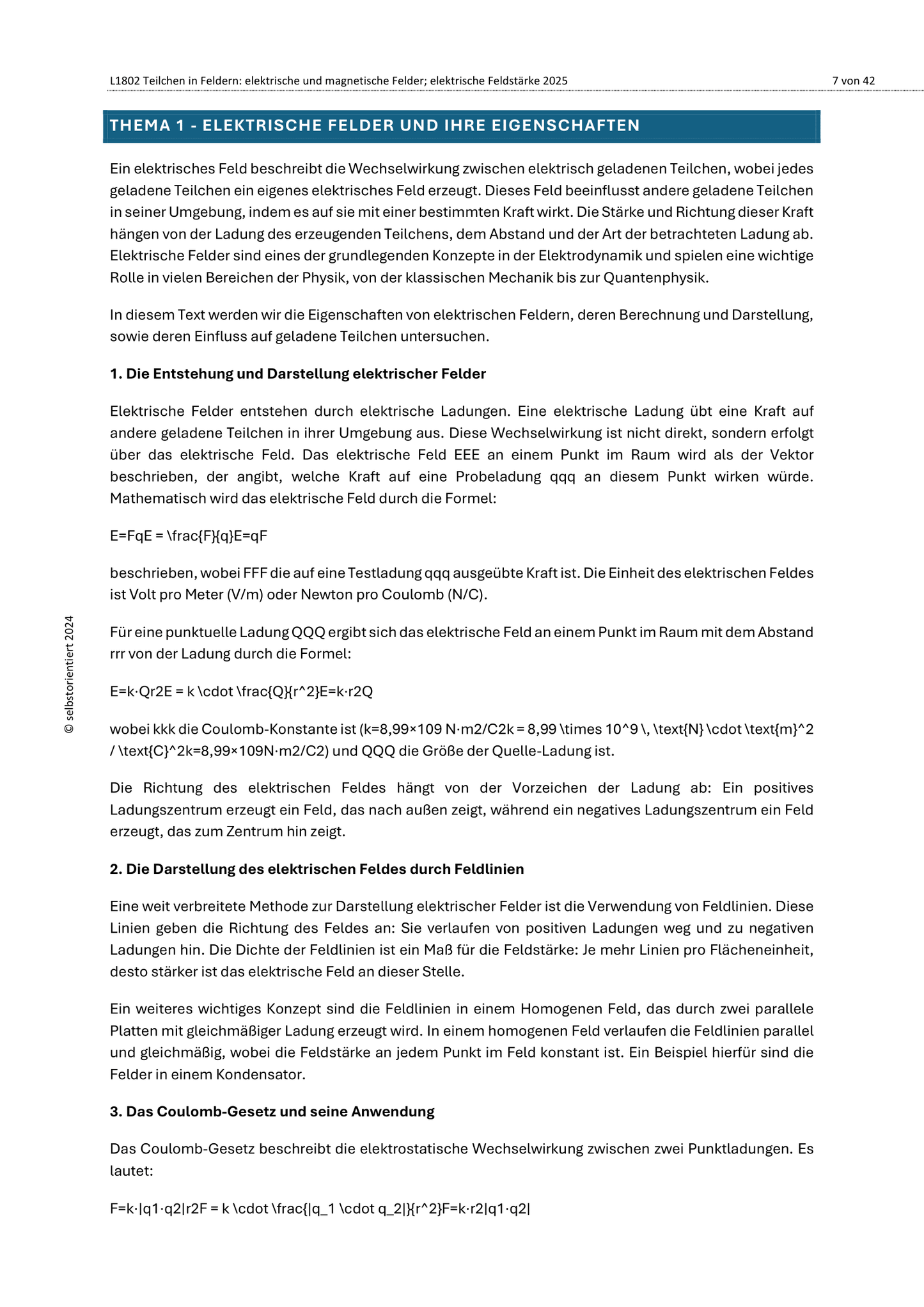 Teilchen in Feldern: Elektrische und magnetische Felder