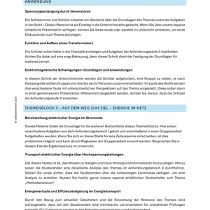 Spannungserzeugung, Netzstabilität & Effizienz - Unterrichtsmaterial