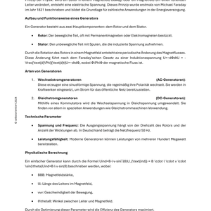 Spannungserzeugung, Netzstabilität & Effizienz - Unterrichtsmaterial