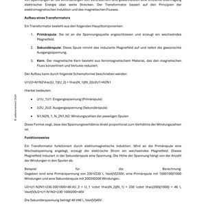 Spannungserzeugung, Netzstabilität & Effizienz - Unterrichtsmaterial