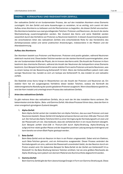 Radioaktiver Zerfall | Radioaktivität: Kernaufbau & Zerfallsreihen - Unterrichtsreihe SEK II