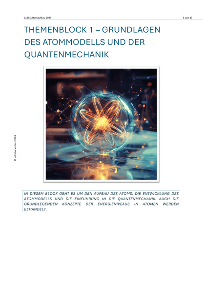 Atomaufbau, Quantenmechanik, Röntgenstrahlung | Unterrichtsreihe