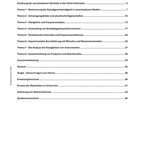 Akustik & Frequenzanalyse in der Physik - Unterrichtsreihe