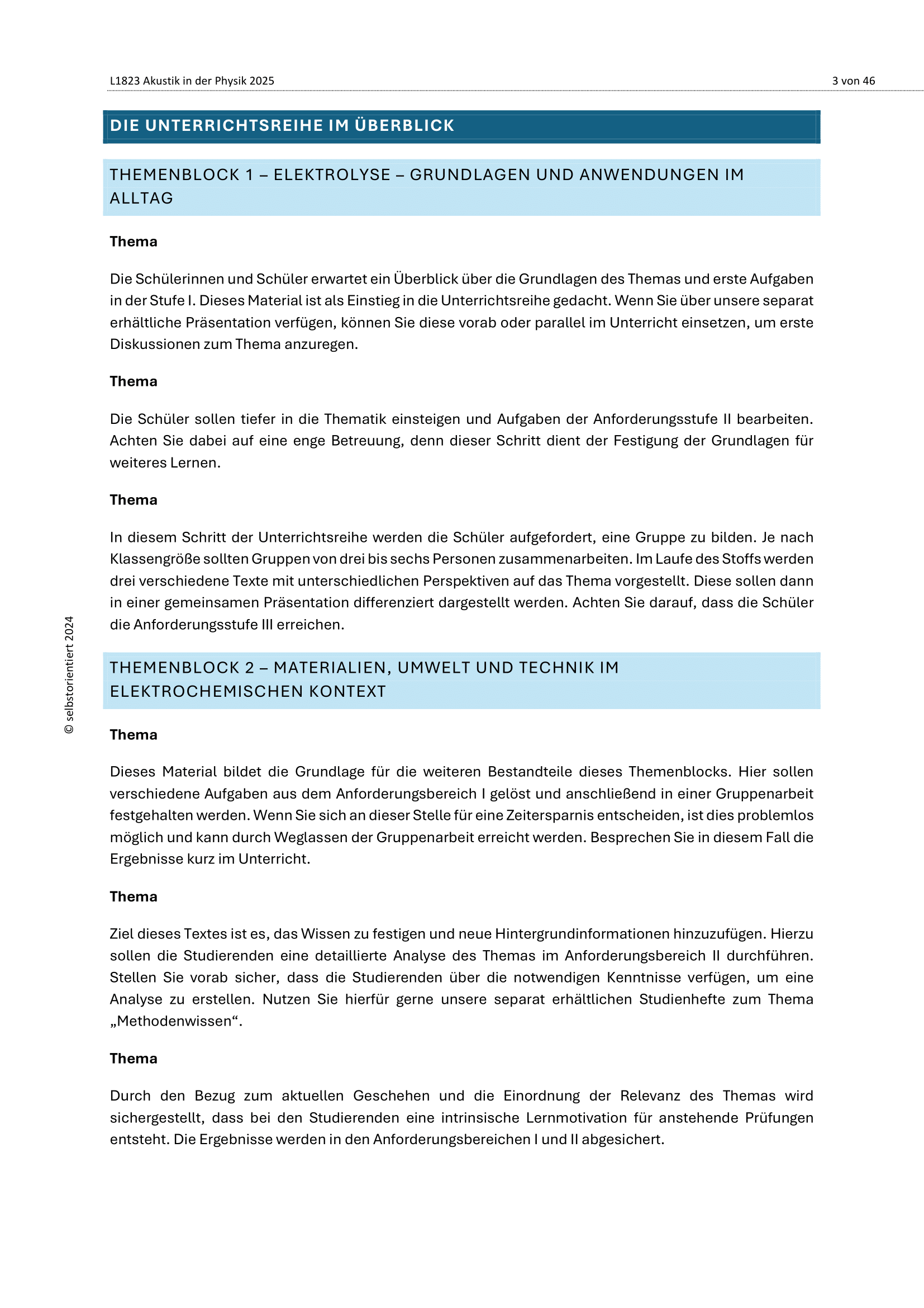 Akustik & Frequenzanalyse in der Physik - Unterrichtsreihe