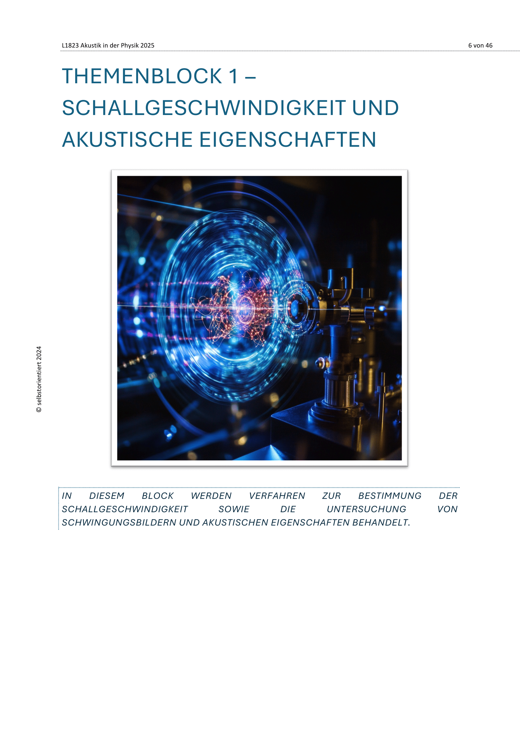 Akustik & Frequenzanalyse in der Physik - Unterrichtsreihe