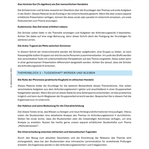 Nikomachische Ethik im Unterricht - Aristoteles Unterrichtsreihe