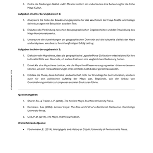 Unterrichtsreihe Maya-Kultur - Geschichte