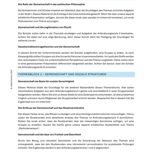 Unterrichtsreihe: Gesellschaftsvertragstheorien und die Gemeinschaft | Macht