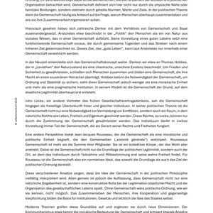 Unterrichtsreihe: Gesellschaftsvertragstheorien und die Gemeinschaft | Macht