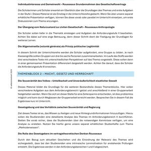 Rousseaus Gesellschaftsvertrag: Philosophie und Praxis - Unterrichtsreihe Ethik