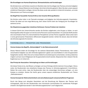 Hume: Erkenntnistheoretische Grundlagen der Wissenschaften