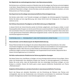 Objektivität in den Naturwissenschaften - Unterrichtsreihe Ethik