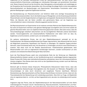 Objektivität in den Naturwissenschaften - Unterrichtsreihe Ethik