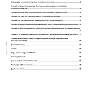 Unterrichtsreihe: Erkenntnis in den Geisteswissenschaften − Kernstellen aus Feyerabend