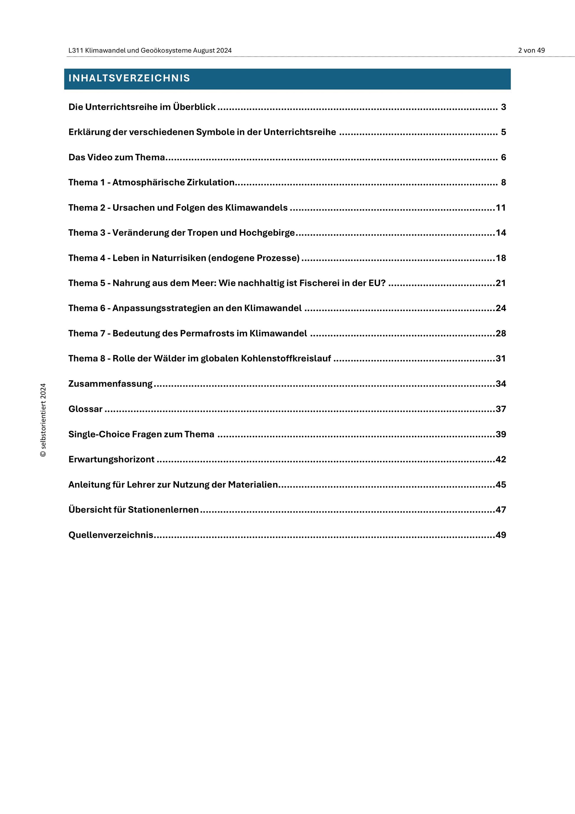 Ressourcen erschließen & Klimawandel verstehen – Sparpaket Geographie SEK I