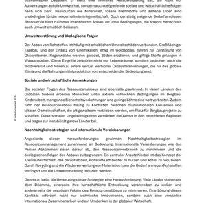 Erschließung und Abbau von Ressourcen – Komplettes Unterrichtsmaterial Sparpaket