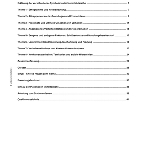 Ethogramme, Lernformen, Verhaltensökologie oder Konkurrenzverhalten - Unterrichtsreihe