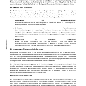 Ethogramme, Lernformen, Verhaltensökologie oder Konkurrenzverhalten - Unterrichtsreihe