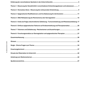 Epigenetik, Zellalterung, Genregulation - Unterrichtsreihe