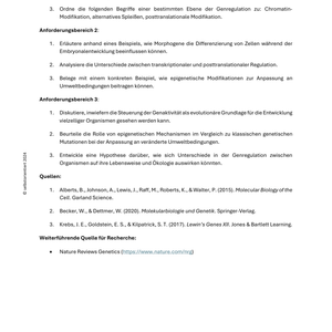 Epigenetik, Zellalterung, Genregulation - Unterrichtsreihe
