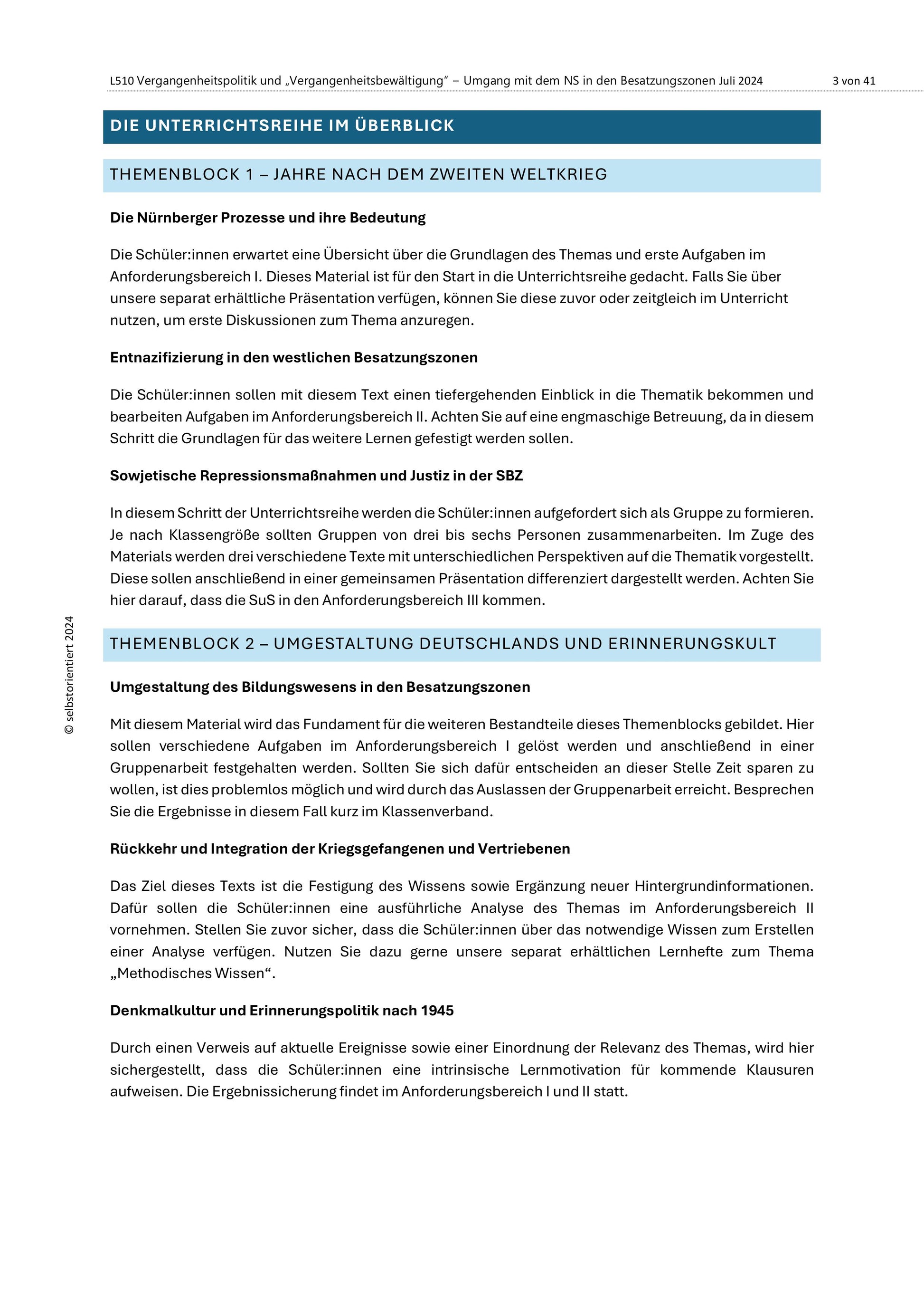 Geschichte erinnern & Vergangenheitspolitik – Erinnerungskultur nach 1945 | Sparpaket