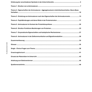 Aminosäuren und ihre Funktion - Unterrichtsreihe Chemie