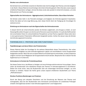 Aminosäuren und ihre Funktion - Unterrichtsreihe Chemie