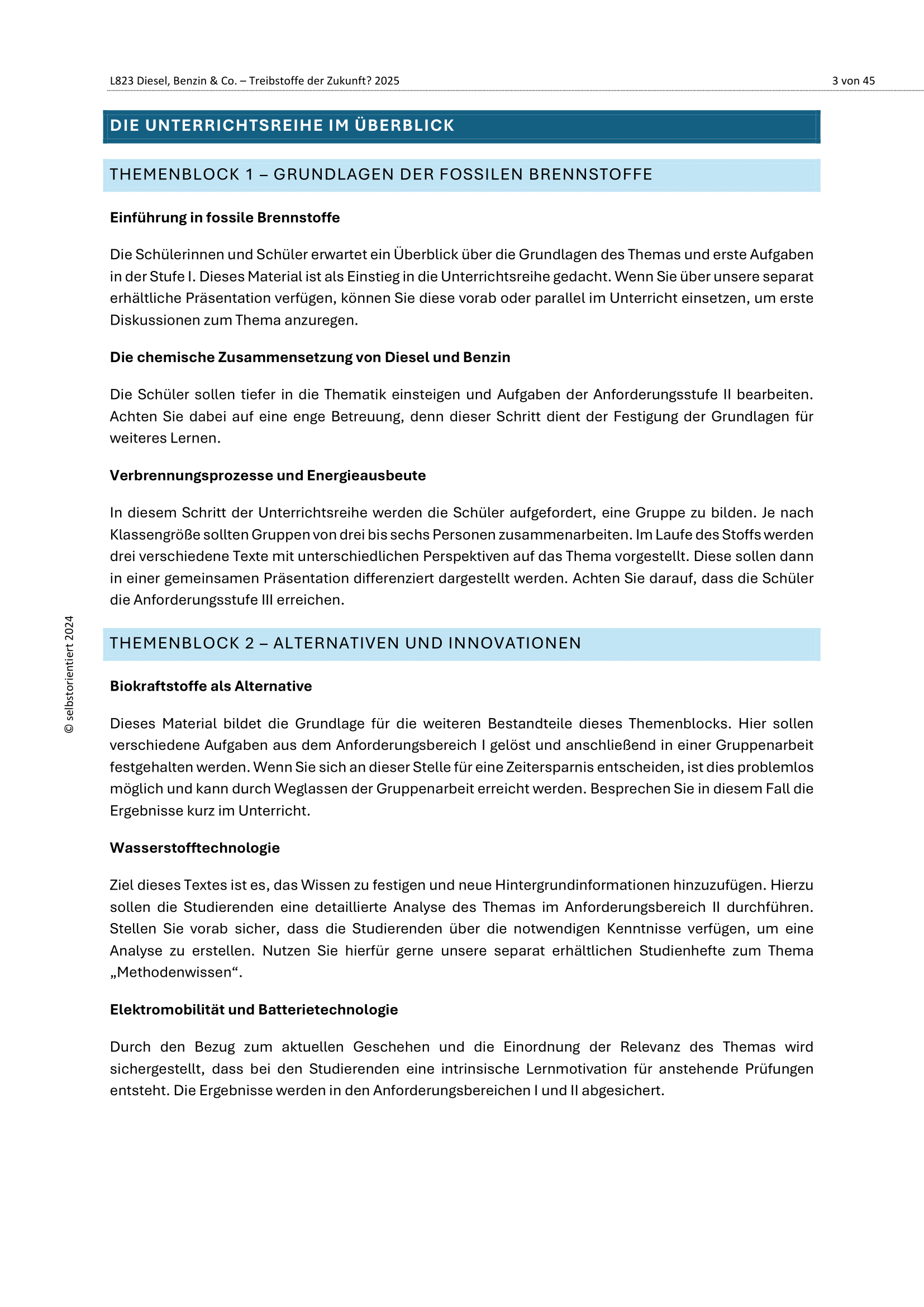 Energiewende, Biokraftstoffe & Elektromobilität - Unterrichtsreihe