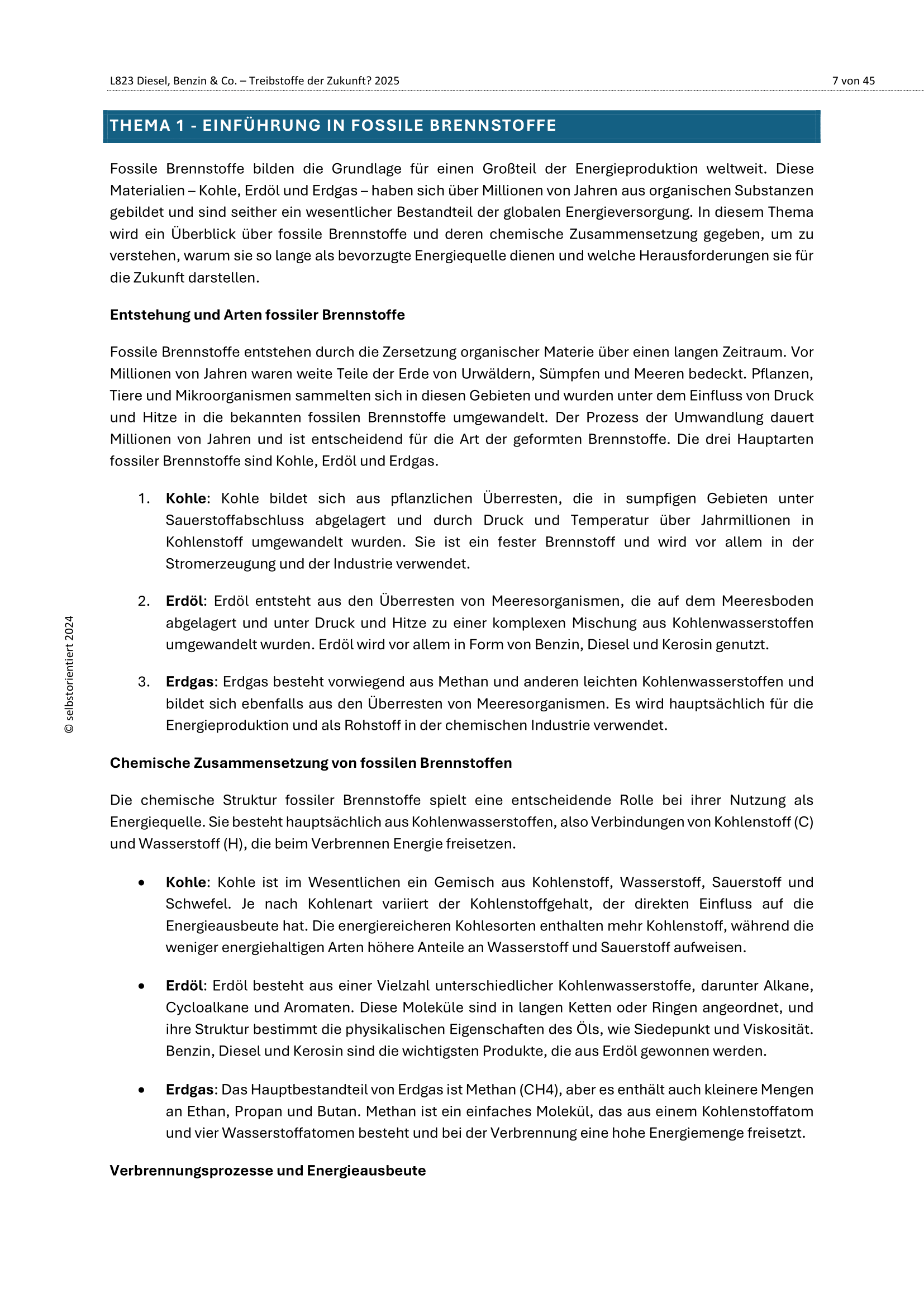 Energiewende, Biokraftstoffe & Elektromobilität - Unterrichtsreihe