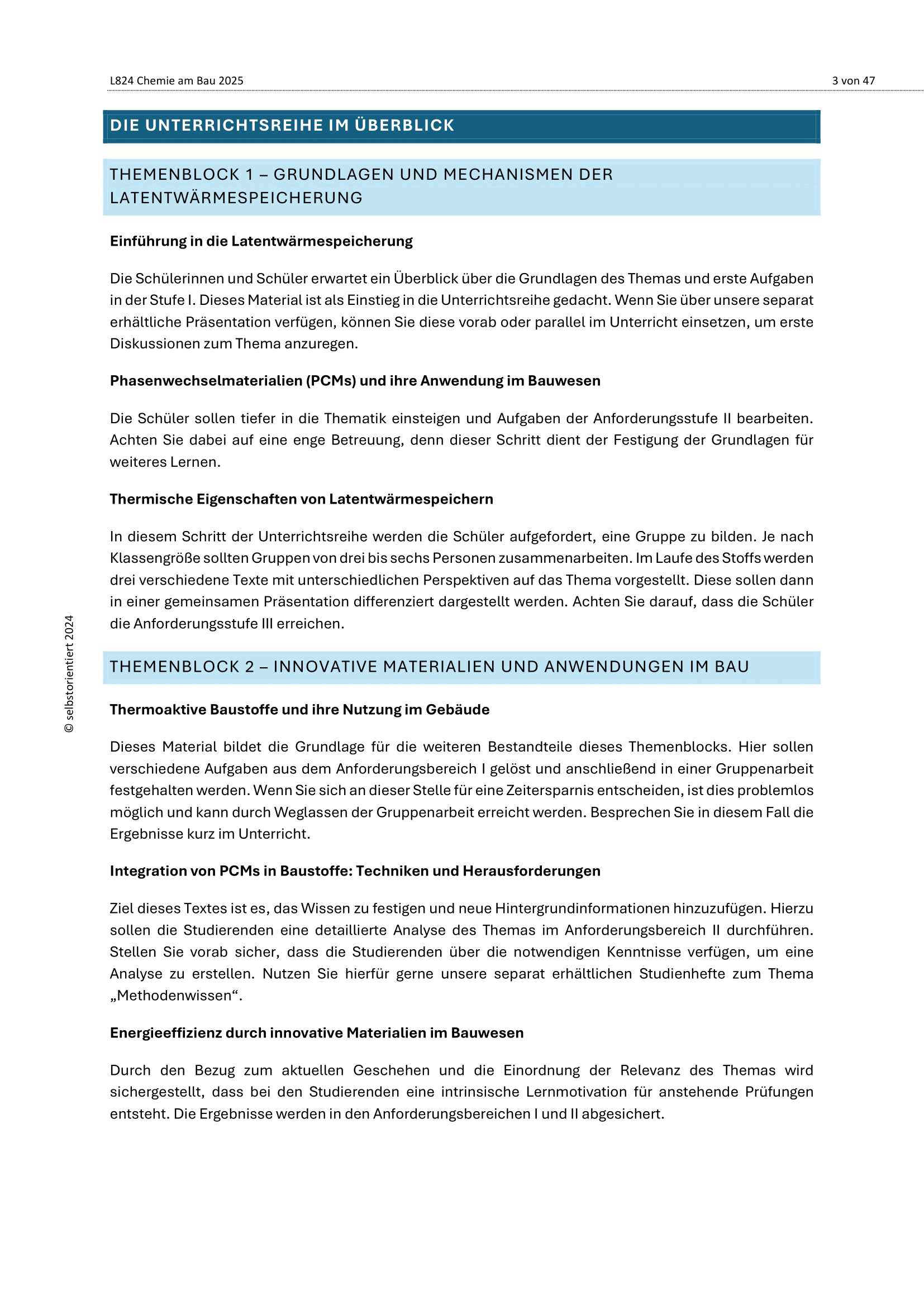 Bauwesen in Chemie | Energieeffizienz in Häusern - SEK II