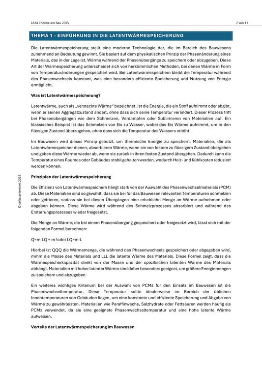 Bauwesen in Chemie | Energieeffizienz in Häusern - SEK II