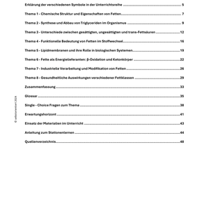 Stoffklasse der Fette - Unterrichtsmaterial im Fach Chemie