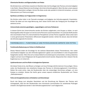 Stoffklasse der Fette - Unterrichtsmaterial im Fach Chemie