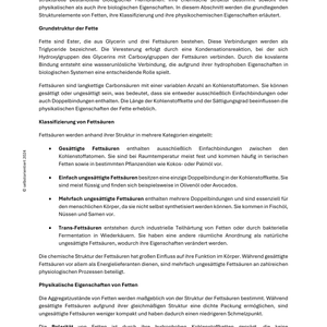 Stoffklasse der Fette - Unterrichtsmaterial im Fach Chemie