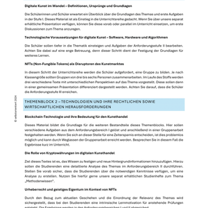 Non-Fungible Tokens (NFTs) & Blockchain-Technologie - Unterrichtsreihe