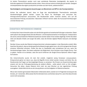 Non-Fungible Tokens (NFTs) & Blockchain-Technologie - Unterrichtsreihe