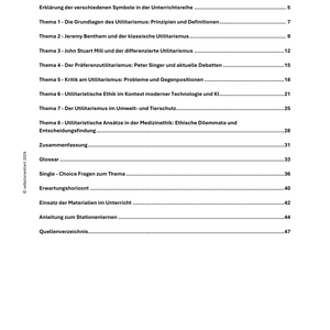 Jeremy Bentham & John Stuart Mill und der differenzierte Utilitarismus - Unterrichtsreihe