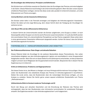 Jeremy Bentham & John Stuart Mill und der differenzierte Utilitarismus - Unterrichtsreihe