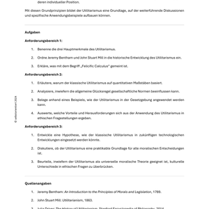 Jeremy Bentham & John Stuart Mill und der differenzierte Utilitarismus - Unterrichtsreihe