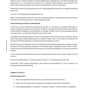 Physik trifft Musik – Unterrichtsreihe zur Klangphysik & Musiktechnik in der Oberstufe