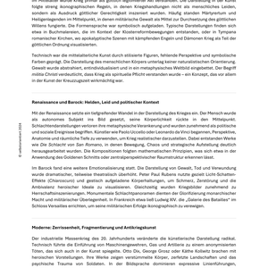Unterrichtsreihe Kunst: Das Politische – Krieg & Frieden in der Kunst