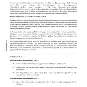 Unterrichtsreihe Kunst: Stillleben in verschiedenen Abstraktionsgraden