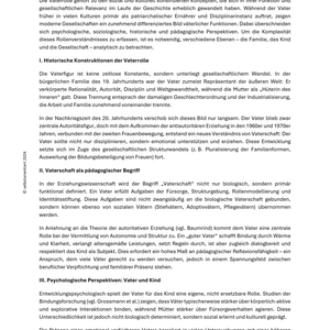 Unterrichtsreihe: Vatertag – Rolle des Vaters in Familie & Gesellschaft