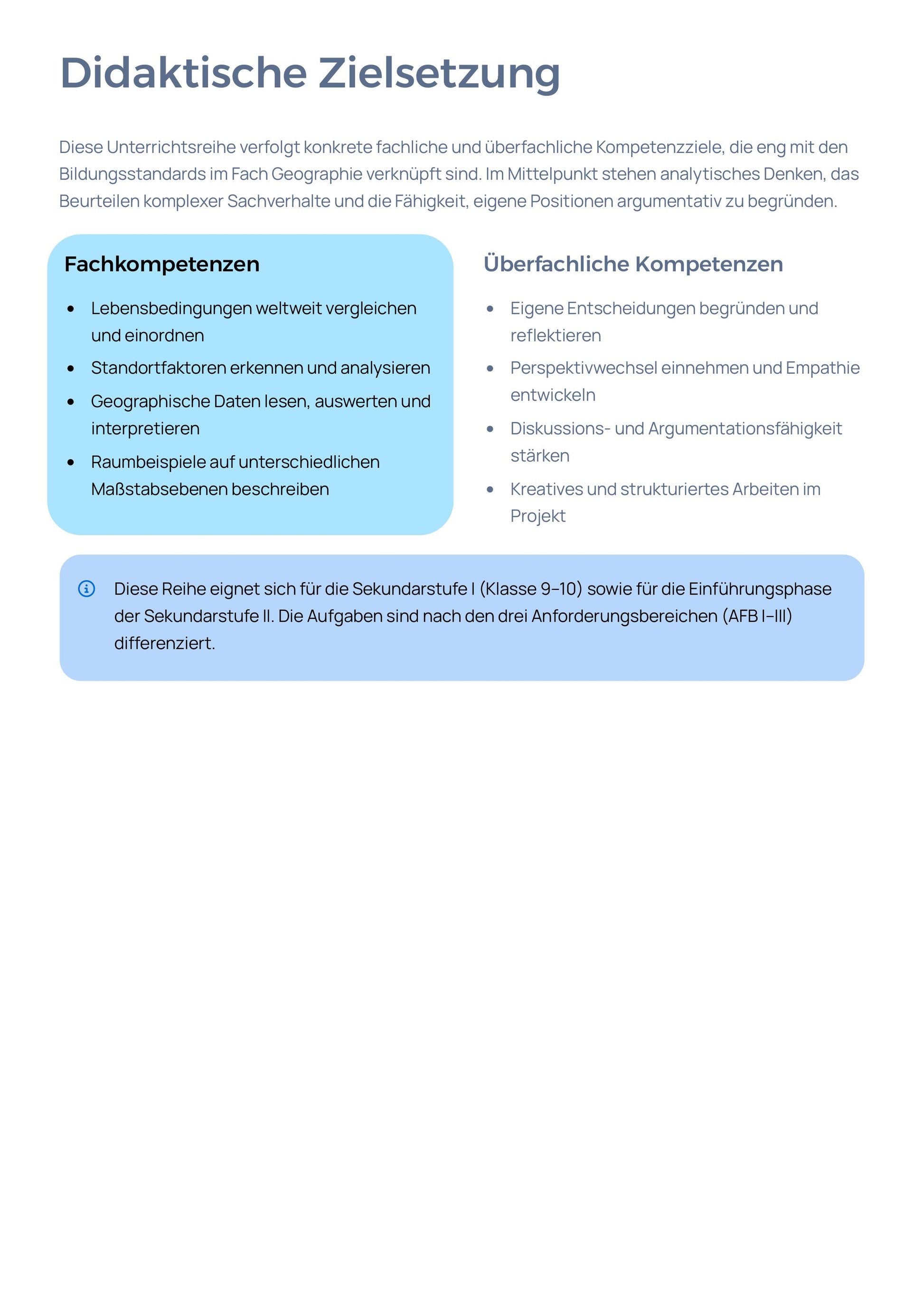 Lebensqualität weltweit Unterrichtsmaterial Geographie | Sek I/II