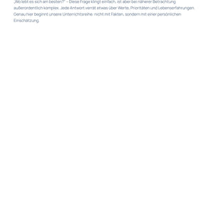 Lebensqualität weltweit Unterrichtsmaterial Geographie | Sek I/II