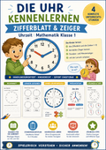 Sparpaket Uhrzeit (volle Stunden): 3 Einheiten · 12 Stunden | Mathematik Klasse 1